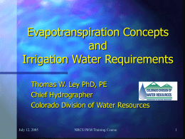 Evapo-transpiration Concepts