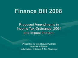 Finance Bill 2008 - Karachi Tax Bar Association