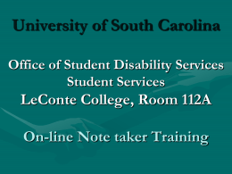 Notetaker Training - University of South Carolina