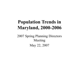 Population Growth Trends in Maryland, 2000-2006