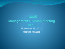IMECE 2012 MD Meeting