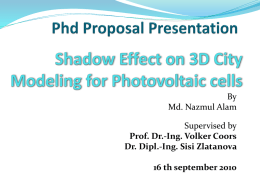 Shadow effect on 3D city modelling for photovoltaics