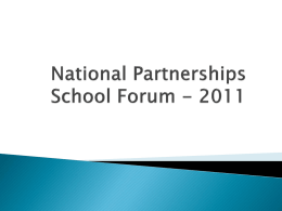 National Partnerships School Forum − 2011