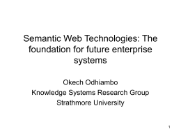 Semantic Web Technologies: The foundation for future