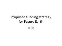 Towards funding strategy for Future Earth