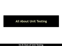 All About Unit Testing