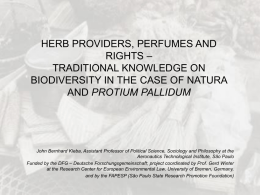 HERB PROVIDERS, PERFUMES AND RIGHTS – TRADITIONAL