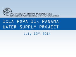 ISLA POPA II, PANAMA WATER SUPPLY PROJECT