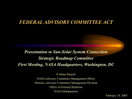 FEDERAL ADVISORY COMMITTEE ACT (FACA)