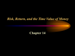 Risk, Return, and the Time Value of Money