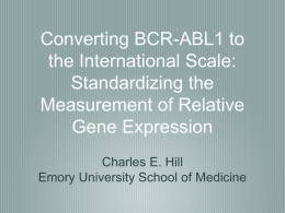 Converting BCR-ABL1 to the International Scale