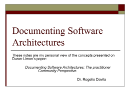 Documenting Software Architectures