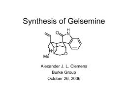 Total Synthesis of Gelsemine