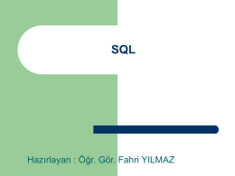 SQL - Komutlar