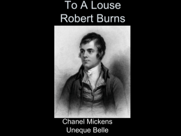 To A Louse Robert Burns - Mrs. O's Brit Lit Webpage