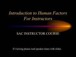 Introduction to Human Factors