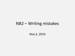 NB2 – Writing mistakes