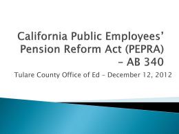 Pension Reporting - Tulare County Office of Education