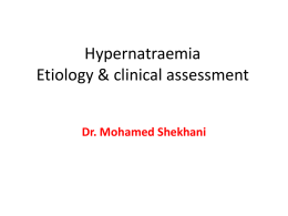 Hypernatraemia Aetiology & clinical assessment
