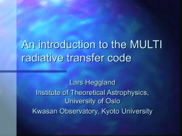 An introduction to the MULTI radiative transfer code