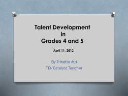Talent Development in 4th & 5th Grades