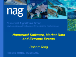 Marcoms Plan 2003 - Numerical Algorithms Group