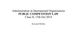 Administration in International Organizations PUBLIC