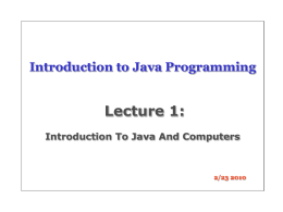 Lecture 1