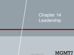 Chapter 14 Leadership - Texas Tech University