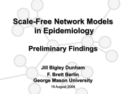 Scale-Free Network Models in Epidemiology