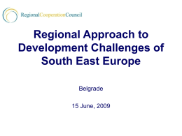 Regional Approach to Development Challenges of South East