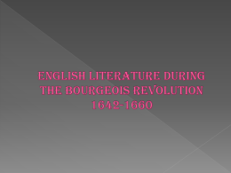 ENGLISH LITERATURE DURING THE BOURGEOIS REVOLUTION …