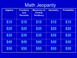 Math Jeopardy - Half Hollow Hills