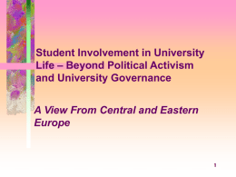 Student Involvement in University Life – Beyond Political