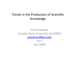 Trends in the Production of Scientific Knowledge