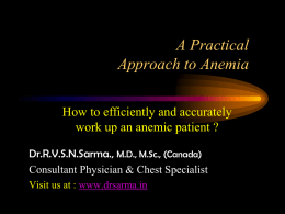 Practical Approach to Anaemia