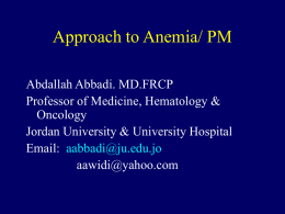 Approach to anemic patient