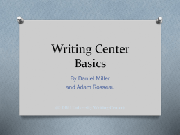 Writing Center Basics - Dallas Baptist University