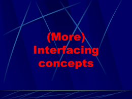 (More) Interfacing concepts