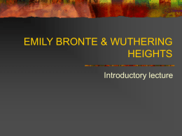 WUTHERING HEIGHTS - Literature at CJC