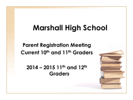 2010 - 2011 Grade 11-12 Registration Information