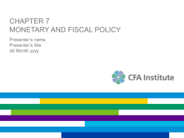 Chapter 7Monetary and fiscal policy