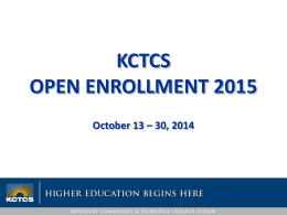 KCTCS 2009 Open Enrollment Training