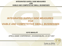 Siseko se-Afrika Enterprise Business Model