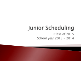 Sophomore Scheduling - Forest Hills School District