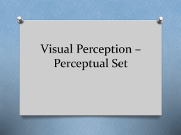 Visual Perception – Perceptual Set
