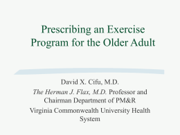 Prescribing an Exercise Program for the Older Adult