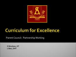Curriculum for Excellence - Strathaven Academy Website
