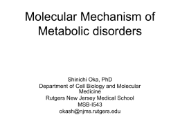 Molecular Mechanism of Metabolic disorders