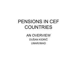 PENSIONS IN CEF COUNTRIES
